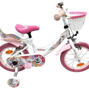 Volare Unicorn Kinderfiets – Meisjes – 14 inch – Wit – Twee Handremmen Volare Unicorn Kinderfiets – Meisjes – 14 inch – Wit – Twee Handremmen
