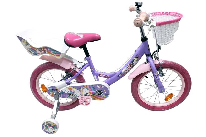 Volare Unicorn Kinderfiets – Meisjes – 16 inch – Paars – Twee Handremmen Volare Unicorn Kinderfiets – Meisjes – 16 inch – Paars – Twee Handremmen
