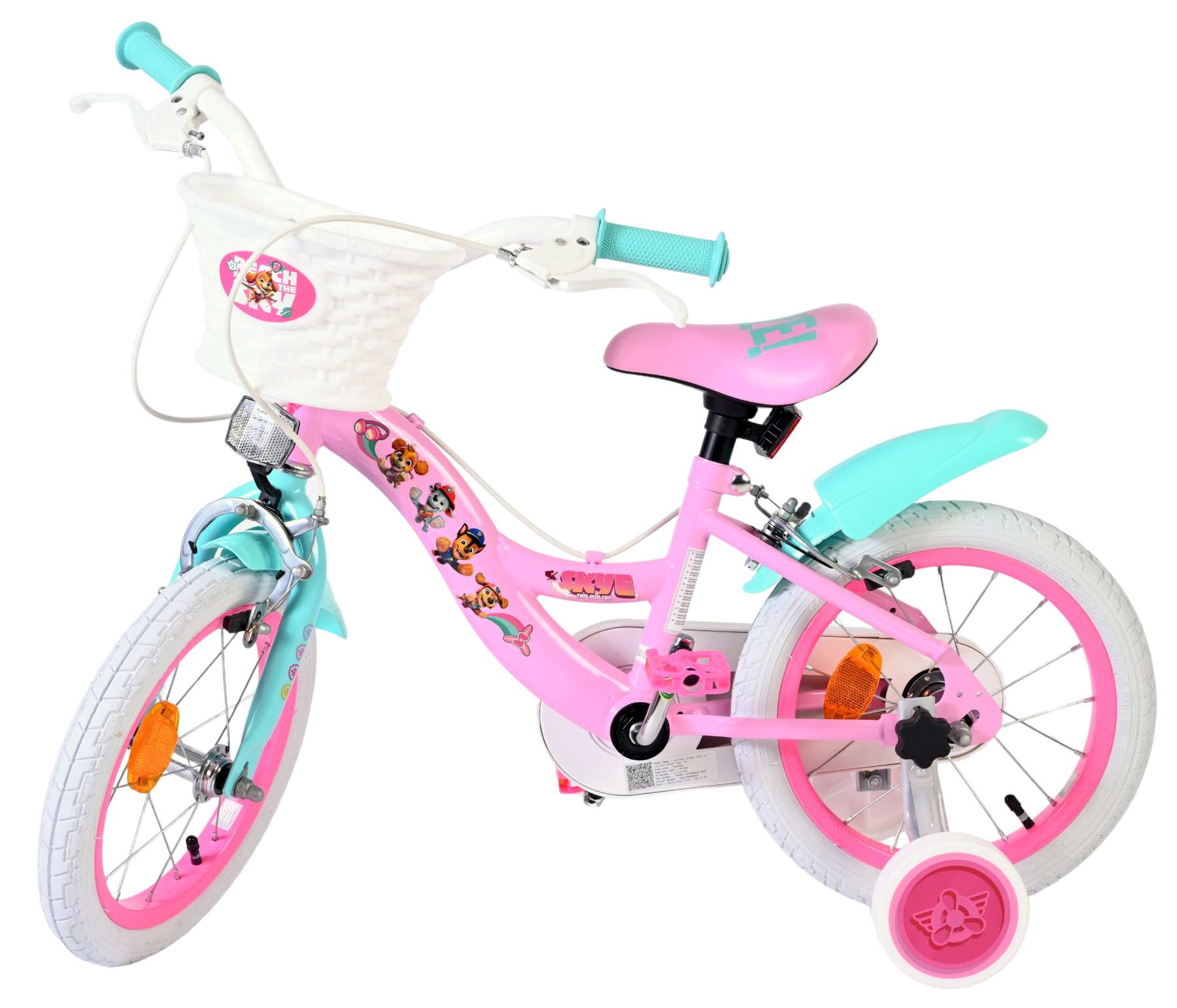 Paw Patrol Kinderfiets – Meisjes – 14 inch – Roze – Twee handremmen Paw Patrol Kinderfiets – Meisjes – 14 inch – Roze – Twee handremmen