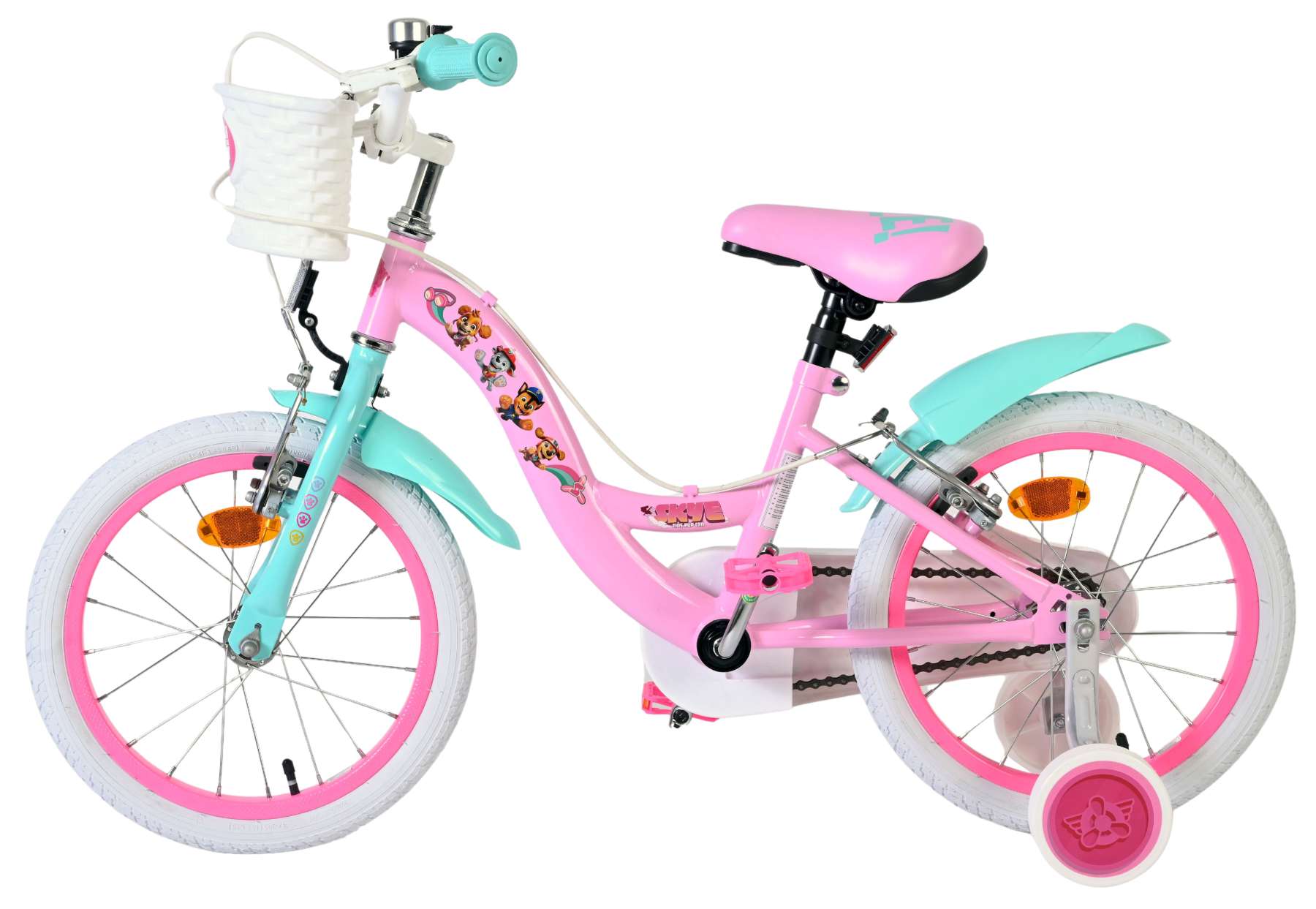 Paw Patrol Kinderfiets – Meisjes – 16 inch – Roze – Twee handremmen Paw Patrol Kinderfiets – Meisjes – 16 inch – Roze – Twee handremmen