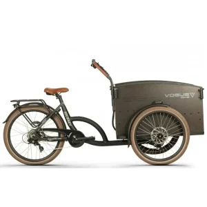 Vogue Journey Plus Elektrische Bakfiets Mat Zwart – Bruin