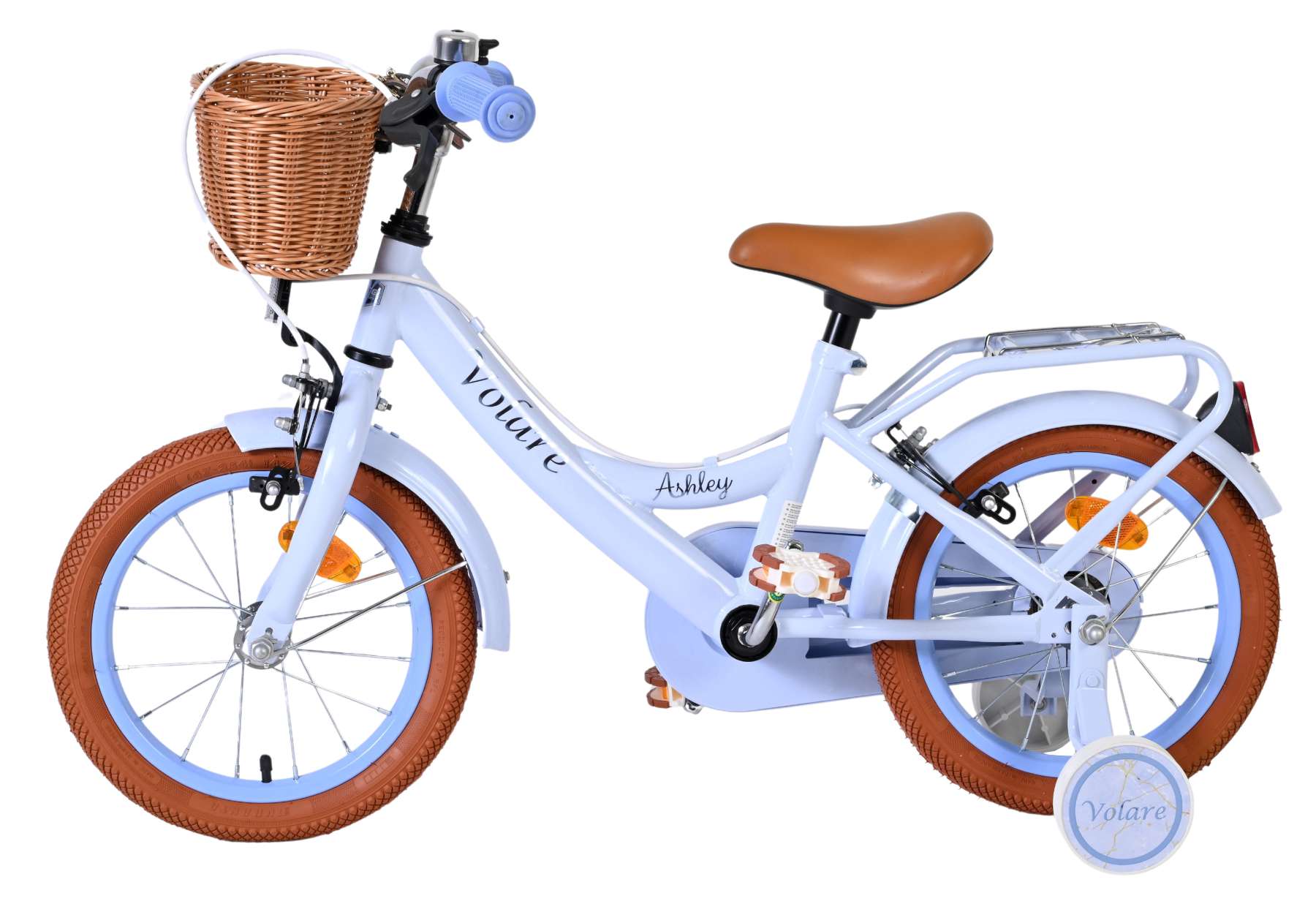 Volare Ashley Kinderfiets – Meisjes – 14 inch – Pastel Blauw – Twee Handremmen