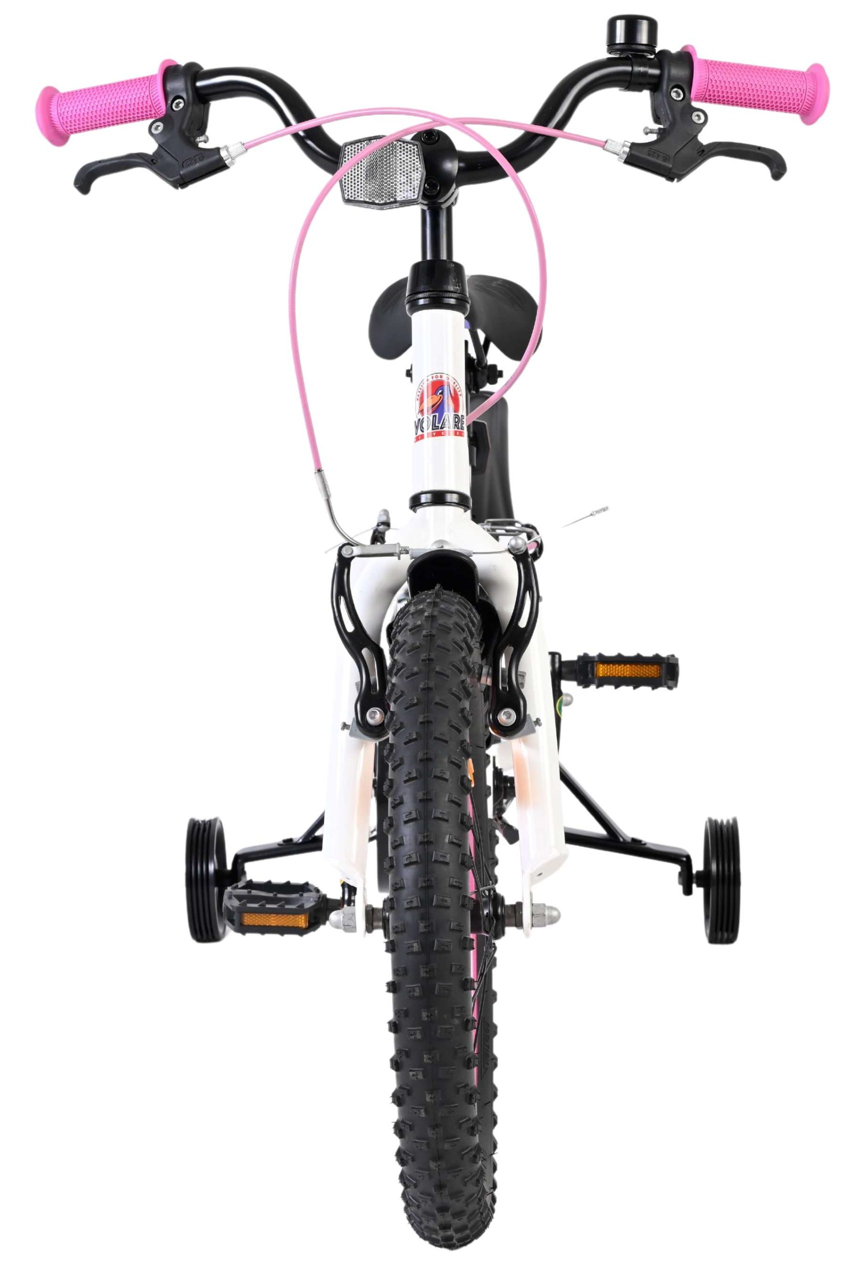 Volare Lily Kinderfiets – Meisjes – 16 inch – Wit Roze Paars – Twee Handremmen