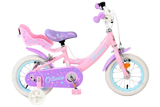 Volare Olivia Kinderfiets – Meisjes – 12 inch – Roze – Twee handremmen Volare Olivia Kinderfiets – Meisjes – 12 inch – Roze – Twee handremmen
