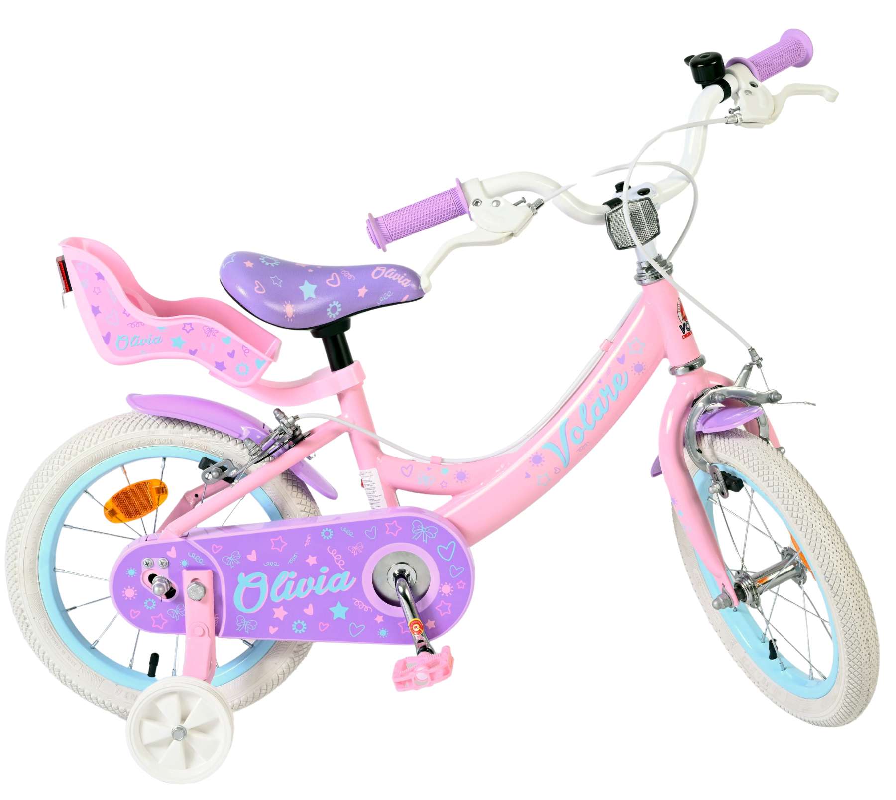 Volare Olivia Kinderfiets – Meisjes – 14 inch – Roze – Twee Handremmen Volare Olivia Kinderfiets – Meisjes – 14 inch – Roze – Twee Handremmen