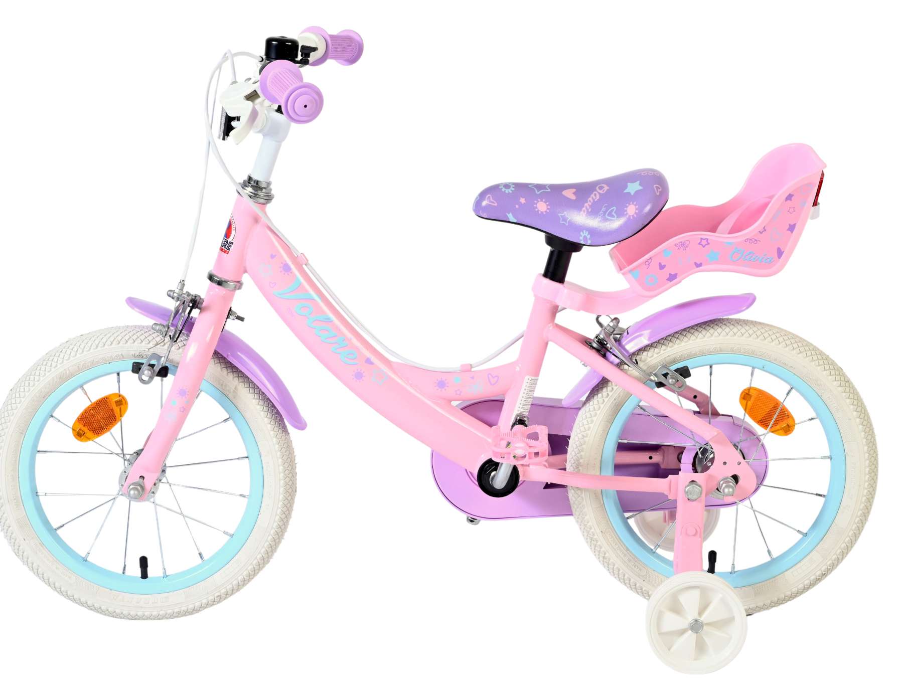 Volare Olivia Kinderfiets – Meisjes – 14 inch – Roze – Twee Handremmen Volare Olivia Kinderfiets – Meisjes – 14 inch – Roze – Twee Handremmen