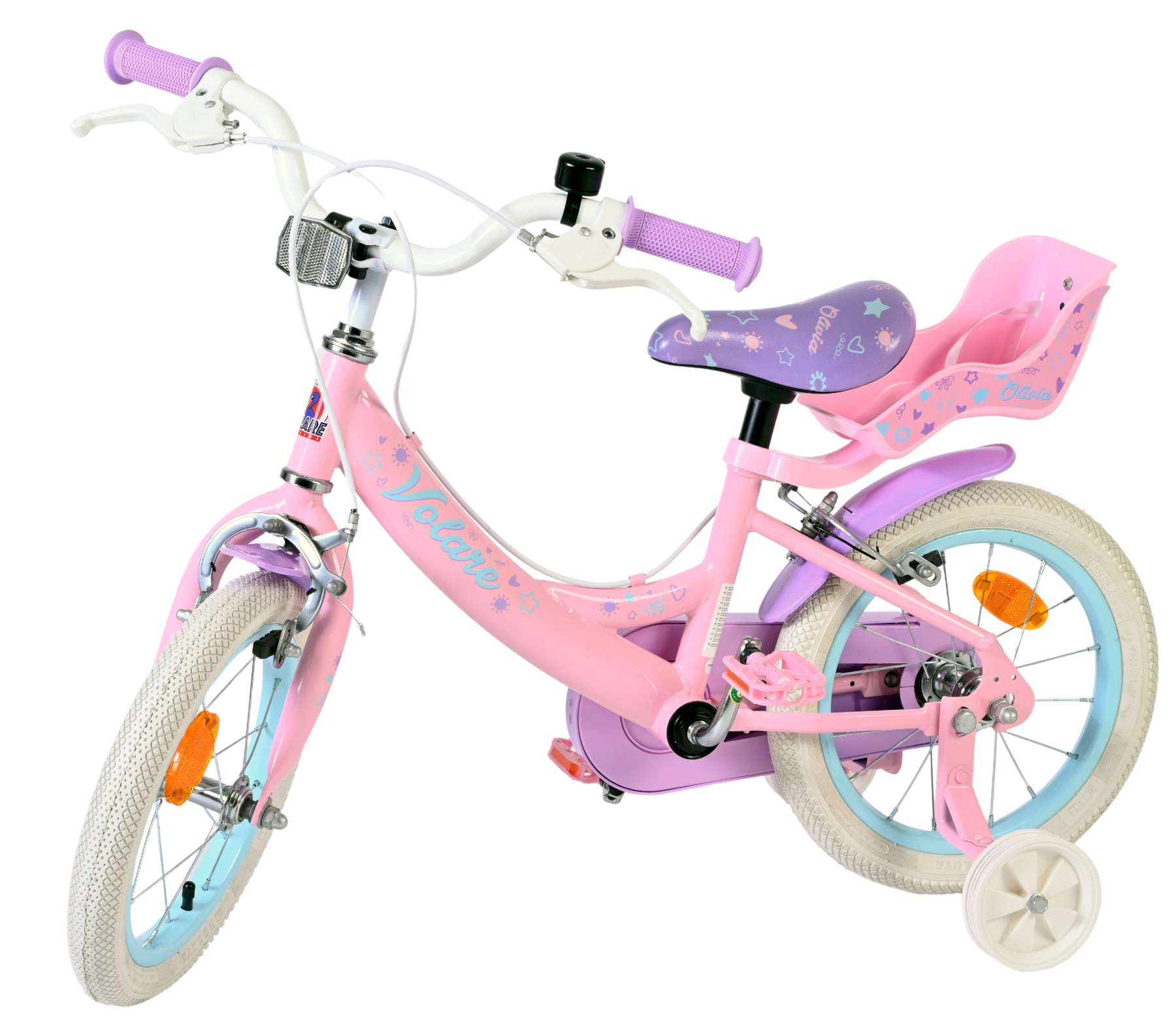 Volare Olivia Kinderfiets – Meisjes – 14 inch – Roze – Twee Handremmen Volare Olivia Kinderfiets – Meisjes – 14 inch – Roze – Twee Handremmen