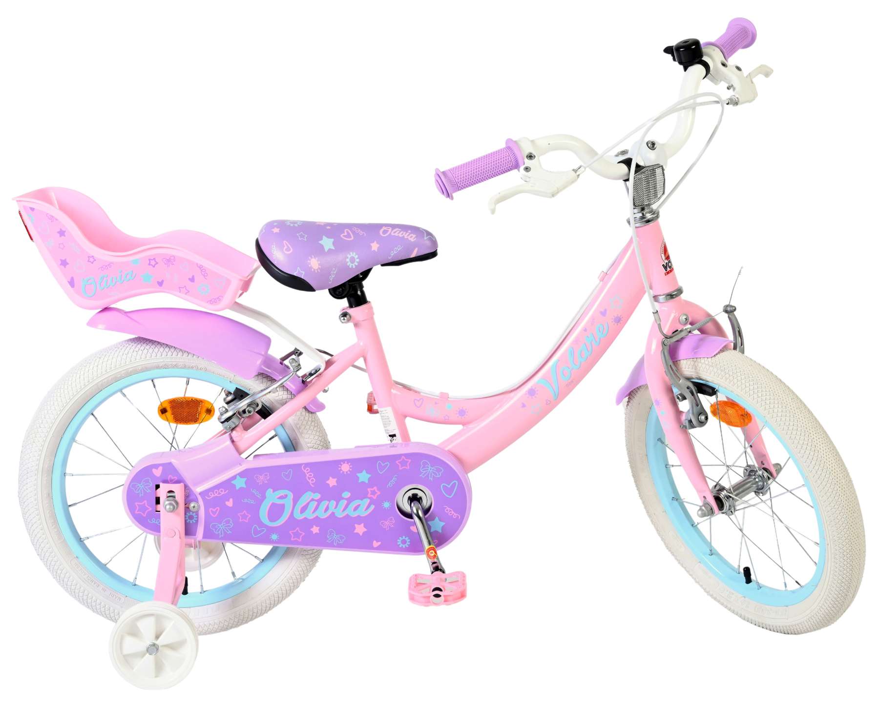 Volare Olivia Kinderfiets – Meisjes – 16 inch – Roze – Twee Handremmen Volare Olivia Kinderfiets – Meisjes – 16 inch – Roze – Twee Handremmen