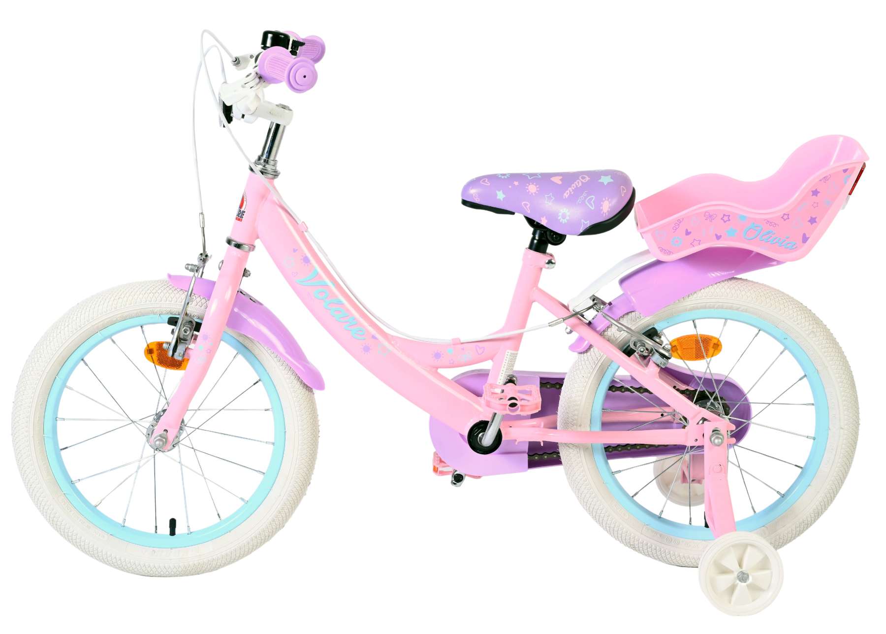 Volare Olivia Kinderfiets – Meisjes – 16 inch – Roze – Twee Handremmen Volare Olivia Kinderfiets – Meisjes – 16 inch – Roze – Twee Handremmen