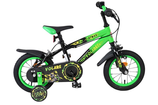 Volare Strike Kinderfiets – Jongens – 12 inch – Zwart Groen – Twee Handremmen Volare Strike Kinderfiets – Jongens – 12 inch – Zwart Groen – Twee Handremmen