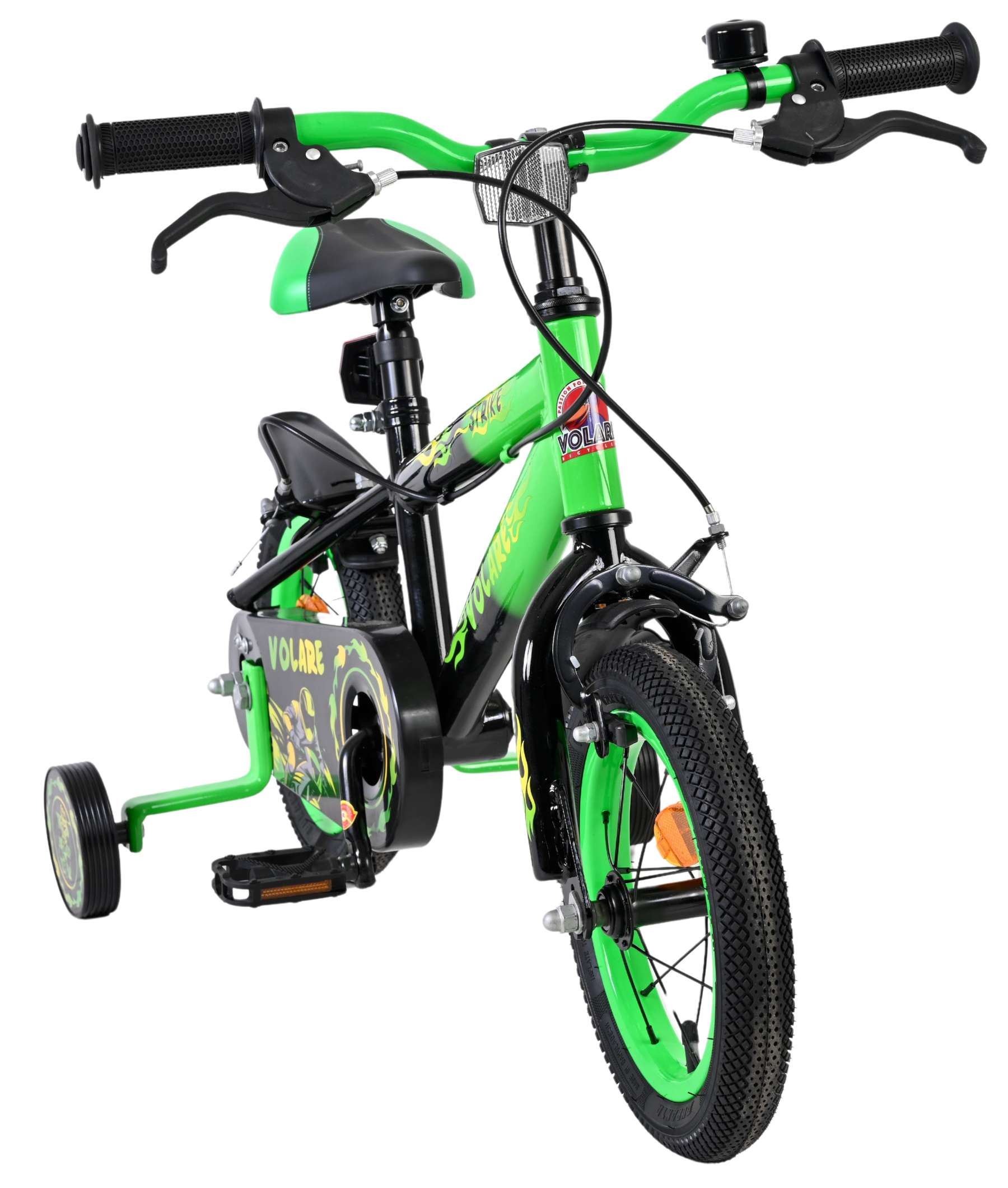 Volare Strike Kinderfiets – Jongens – 12 inch – Zwart Groen – Twee Handremmen Volare Strike Kinderfiets – Jongens – 12 inch – Zwart Groen – Twee Handremmen
