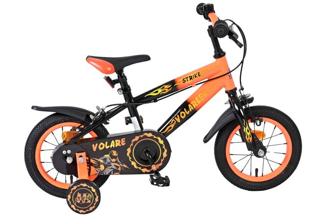 Volare Strike Kinderfiets – Jongens – 12 inch – Zwart Oranje – Twee Handremmen Volare Strike Kinderfiets – Jongens – 12 inch – Zwart Oranje – Twee Handremmen
