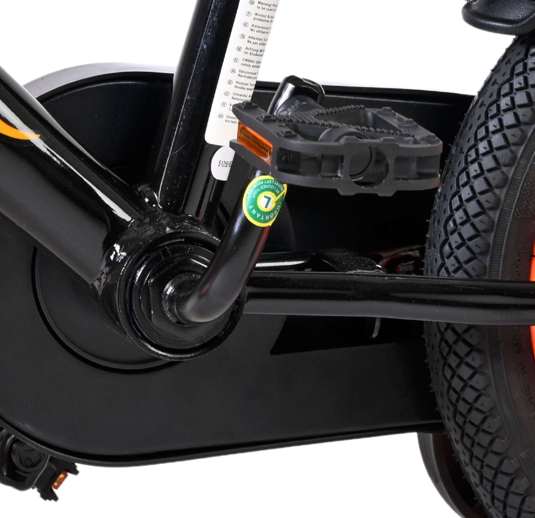 Volare Strike Kinderfiets – Jongens – 12 inch – Zwart Oranje – Twee Handremmen