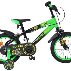 Volare Strike Kinderfiets – Jongens – 14 inch – Zwart Groen – Twee handremmen Volare Strike Kinderfiets – Jongens – 14 inch – Zwart Groen – Twee handremmen
