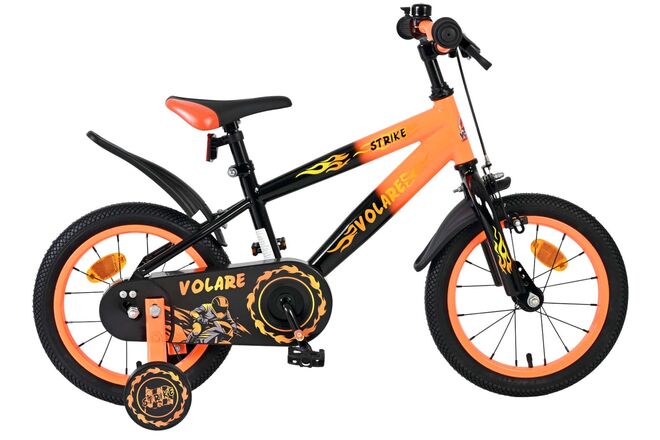 Volare Strike Kinderfiets – Jongens – 14 inch – Zwart Oranje Volare Strike Kinderfiets – Jongens – 14 inch – Zwart Oranje