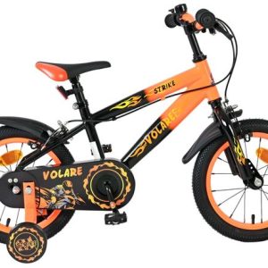 Volare Strike Kinderfiets – Jongens – 14 inch – Zwart Oranje – Twee handremmen Volare Strike Kinderfiets – Jongens – 14 inch – Zwart Oranje – Twee handremmen