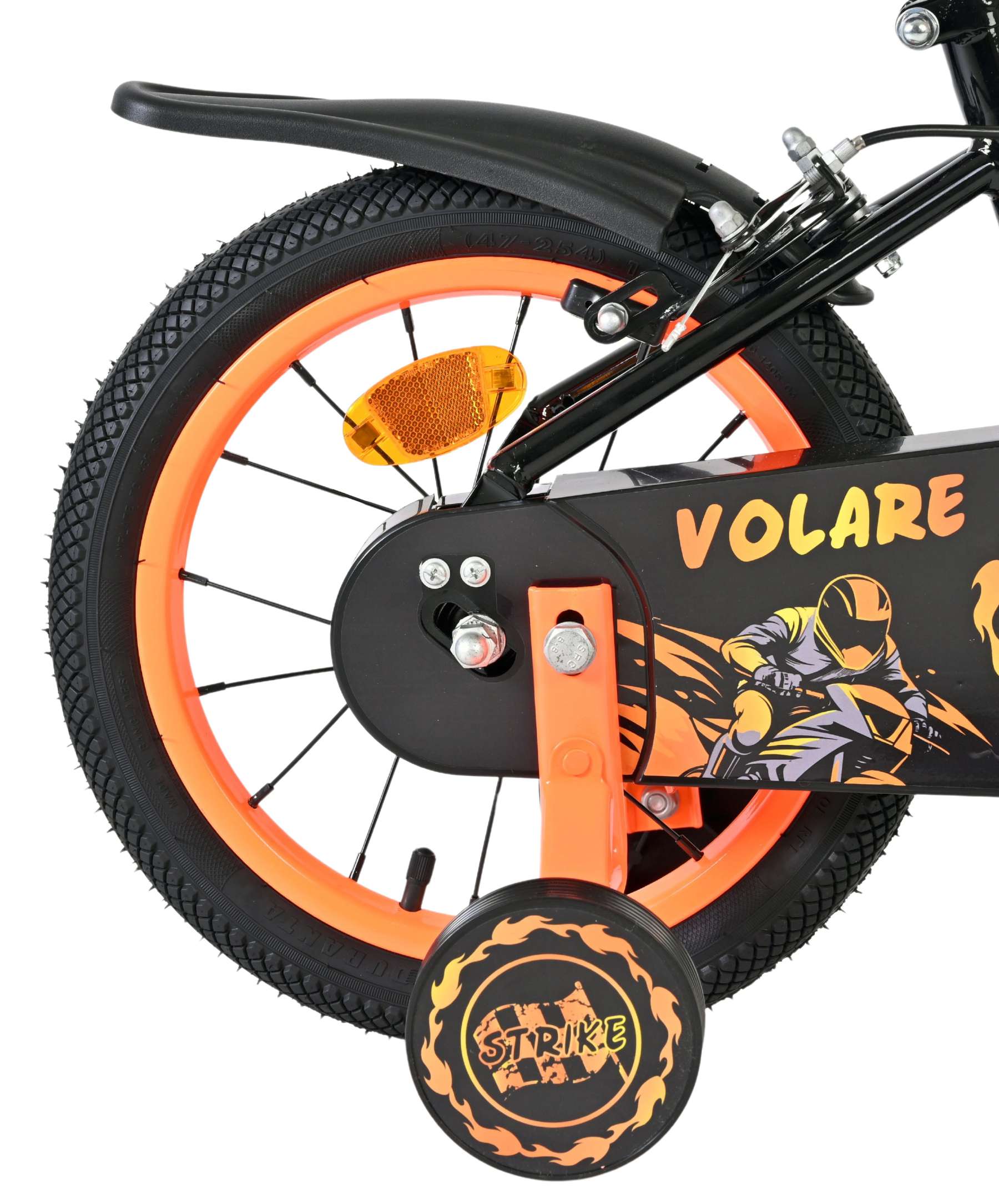 Volare Strike Kinderfiets – Jongens – 14 inch – Zwart Oranje – Twee handremmen Volare Strike Kinderfiets – Jongens – 14 inch – Zwart Oranje – Twee handremmen