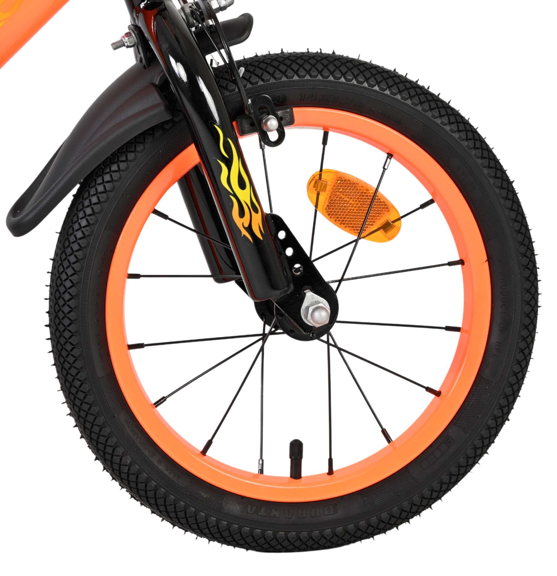 Volare Strike Kinderfiets – Jongens – 14 inch – Zwart Oranje – Twee handremmen Volare Strike Kinderfiets – Jongens – 14 inch – Zwart Oranje – Twee handremmen