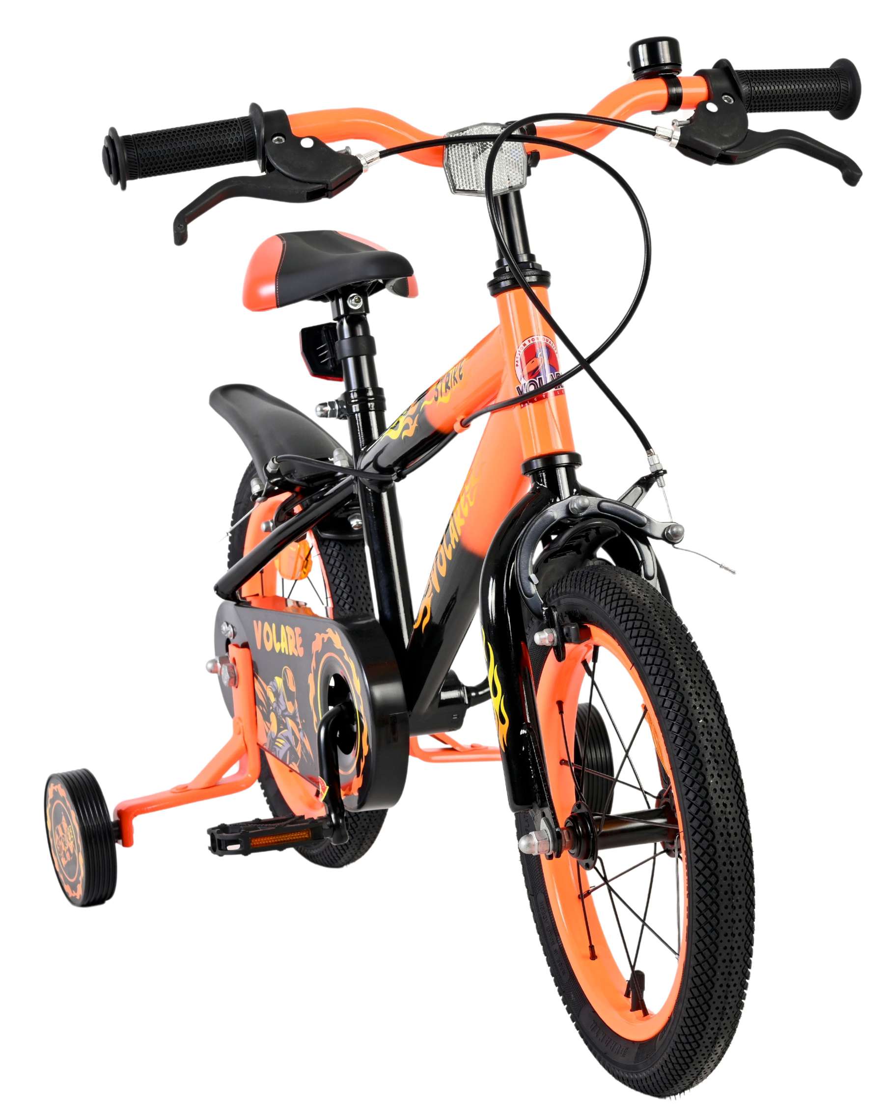 Volare Strike Kinderfiets – Jongens – 14 inch – Zwart Oranje – Twee handremmen Volare Strike Kinderfiets – Jongens – 14 inch – Zwart Oranje – Twee handremmen