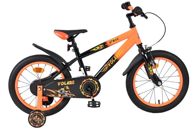 Volare Strike Kinderfiets – Jongens – 16 inch – Zwart Oranje Volare Strike Kinderfiets – Jongens – 16 inch – Zwart Oranje