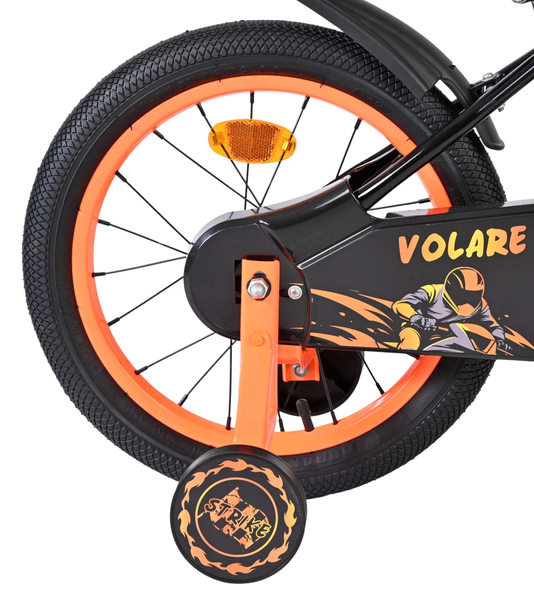 Volare Strike Kinderfiets – Jongens – 16 inch – Zwart Oranje Volare Strike Kinderfiets – Jongens – 16 inch – Zwart Oranje