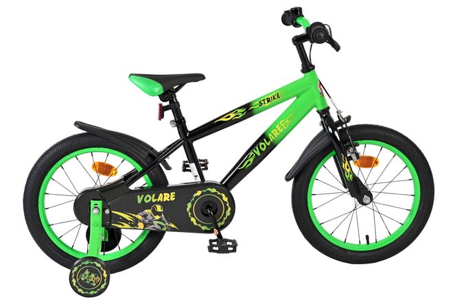 Volare Strike Kinderfiets – Jongens – 16 inch – Zwart Groen Volare Strike Kinderfiets – Jongens – 16 inch – Zwart Groen