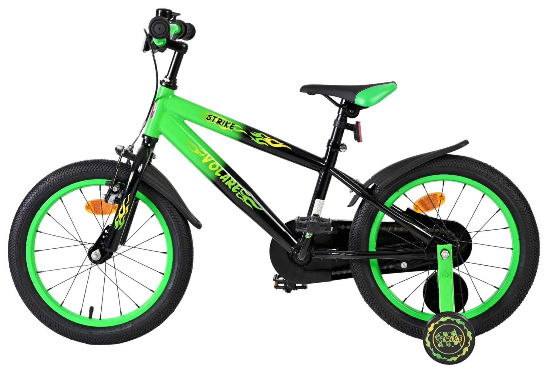 Volare Strike Kinderfiets – Jongens – 16 inch – Zwart Groen