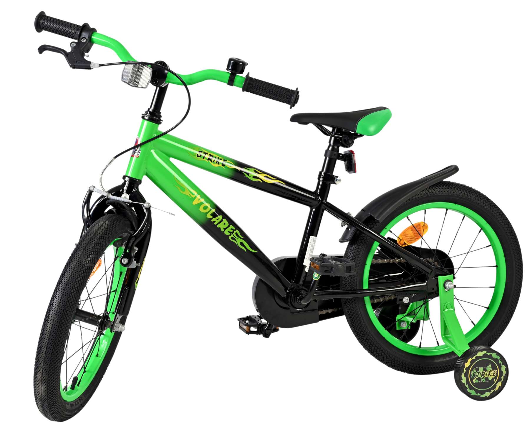 Volare Strike Kinderfiets – Jongens – 16 inch – Zwart Groen