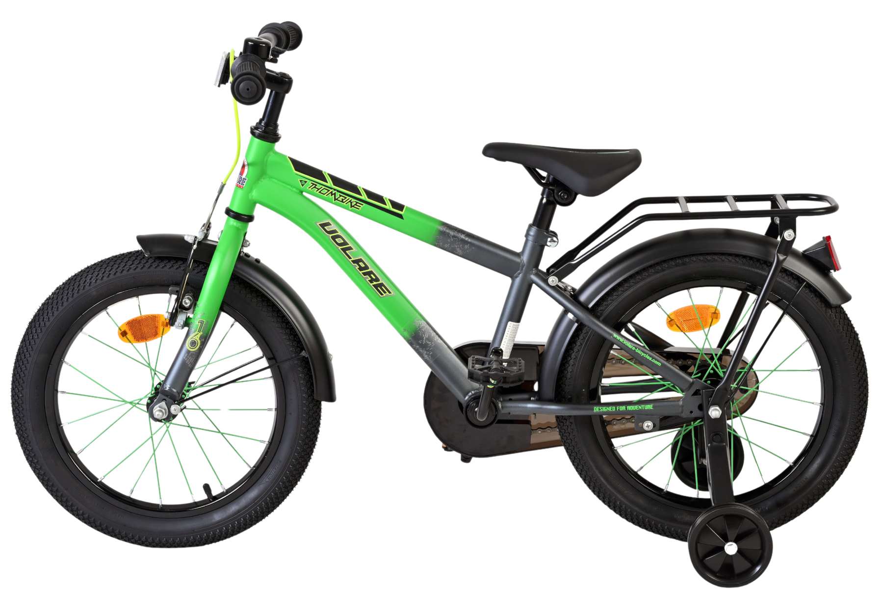 Volare Thombike Kinderfiets – Jongens – 16 inch – Groen Grijs Volare Thombike Kinderfiets – Jongens – 16 inch – Groen Grijs