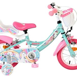 Volare Unicorn Kinderfiets – Meisjes – 12 inch – Groen – Twee handremmen