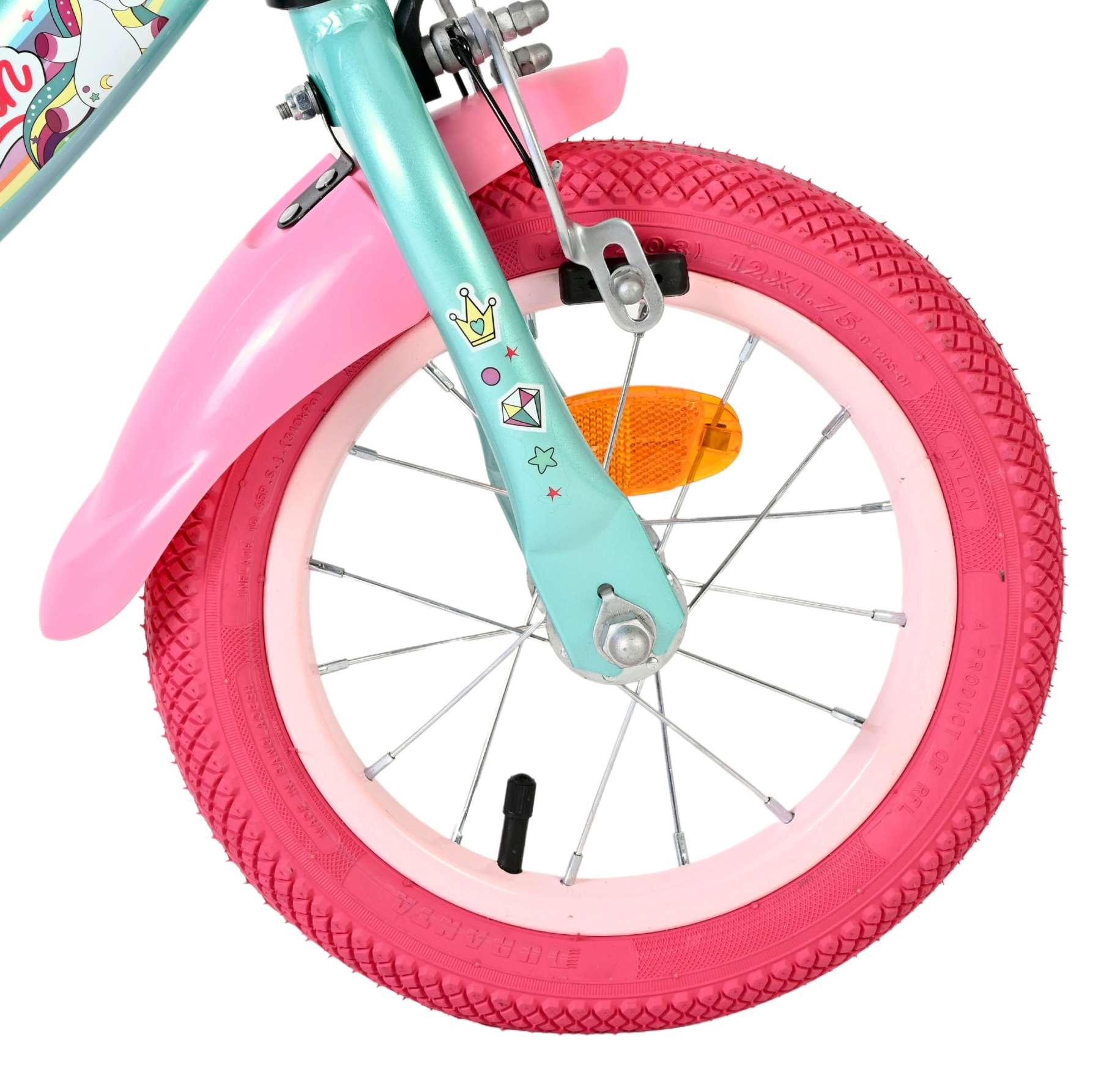 Volare Unicorn Kinderfiets – Meisjes – 12 inch – Groen – Twee handremmen