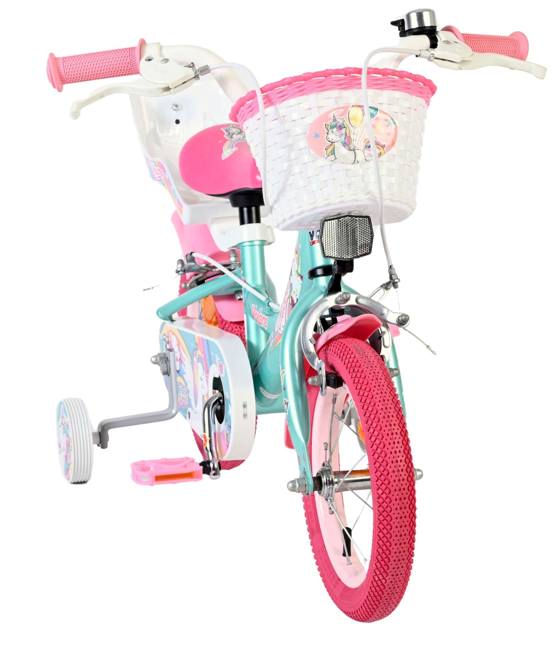 Volare Unicorn Kinderfiets – Meisjes – 12 inch – Groen – Twee handremmen Volare Unicorn Kinderfiets – Meisjes – 12 inch – Groen – Twee handremmen