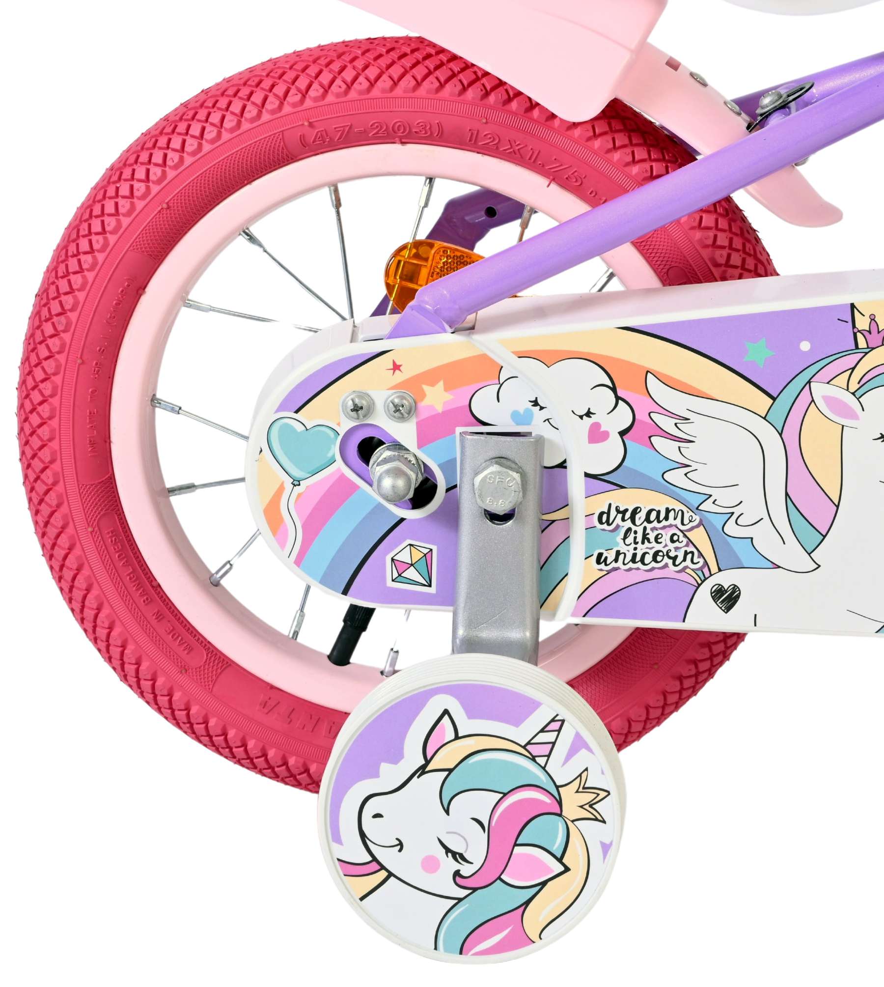 Volare Unicorn Kinderfiets – Meisjes – 12 inch – Paars