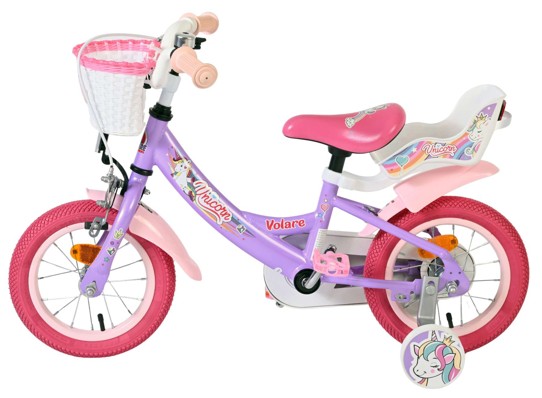 Volare Unicorn Kinderfiets – Meisjes – 12 inch – Paars