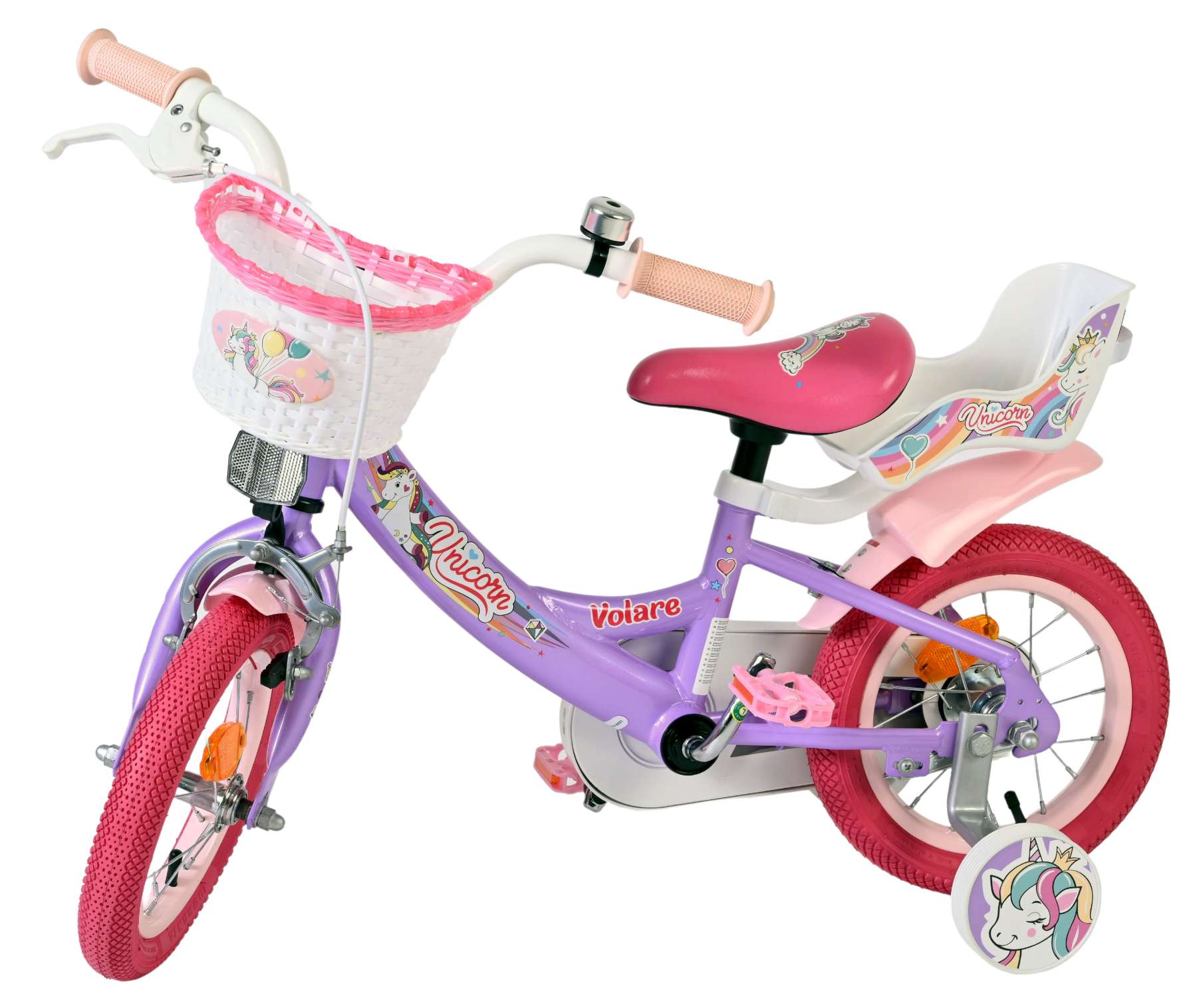 Volare Unicorn Kinderfiets – Meisjes – 12 inch – Paars