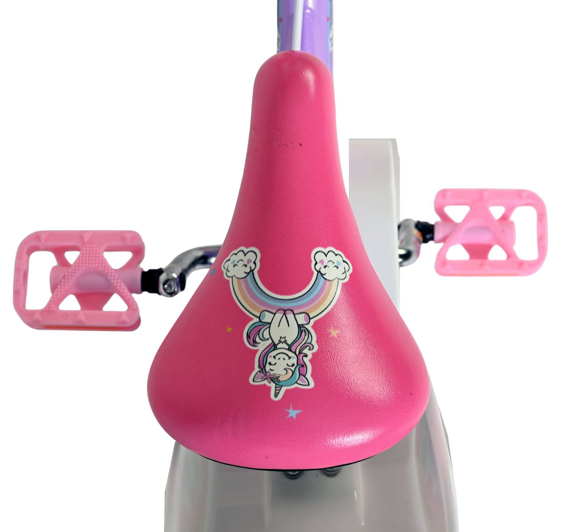 Volare Unicorn Kinderfiets – Meisjes – 12 inch – Paars – Twee handremmen