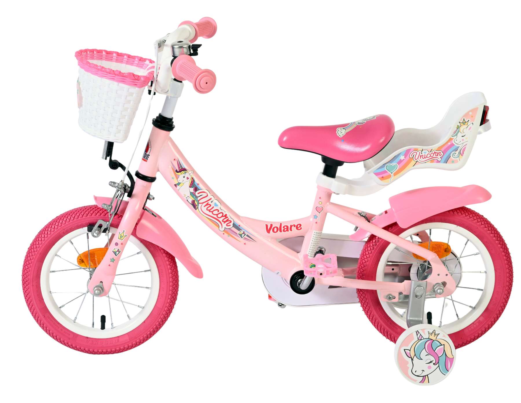 Volare Unicorn Kinderfiets – Meisjes – 12 inch – Roze