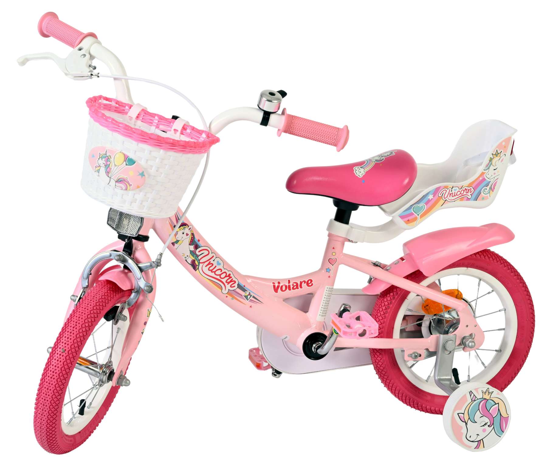 Volare Unicorn Kinderfiets – Meisjes – 12 inch – Roze
