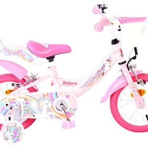 Volare Unicorn Kinderfiets – Meisjes – 12 inch – Roze – Twee handremmen Volare Unicorn Kinderfiets – Meisjes – 12 inch – Roze – Twee handremmen