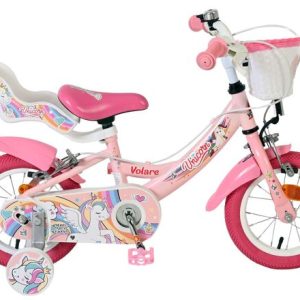 Volare Unicorn Kinderfiets – Meisjes – 12 inch – Roze – Twee handremmen