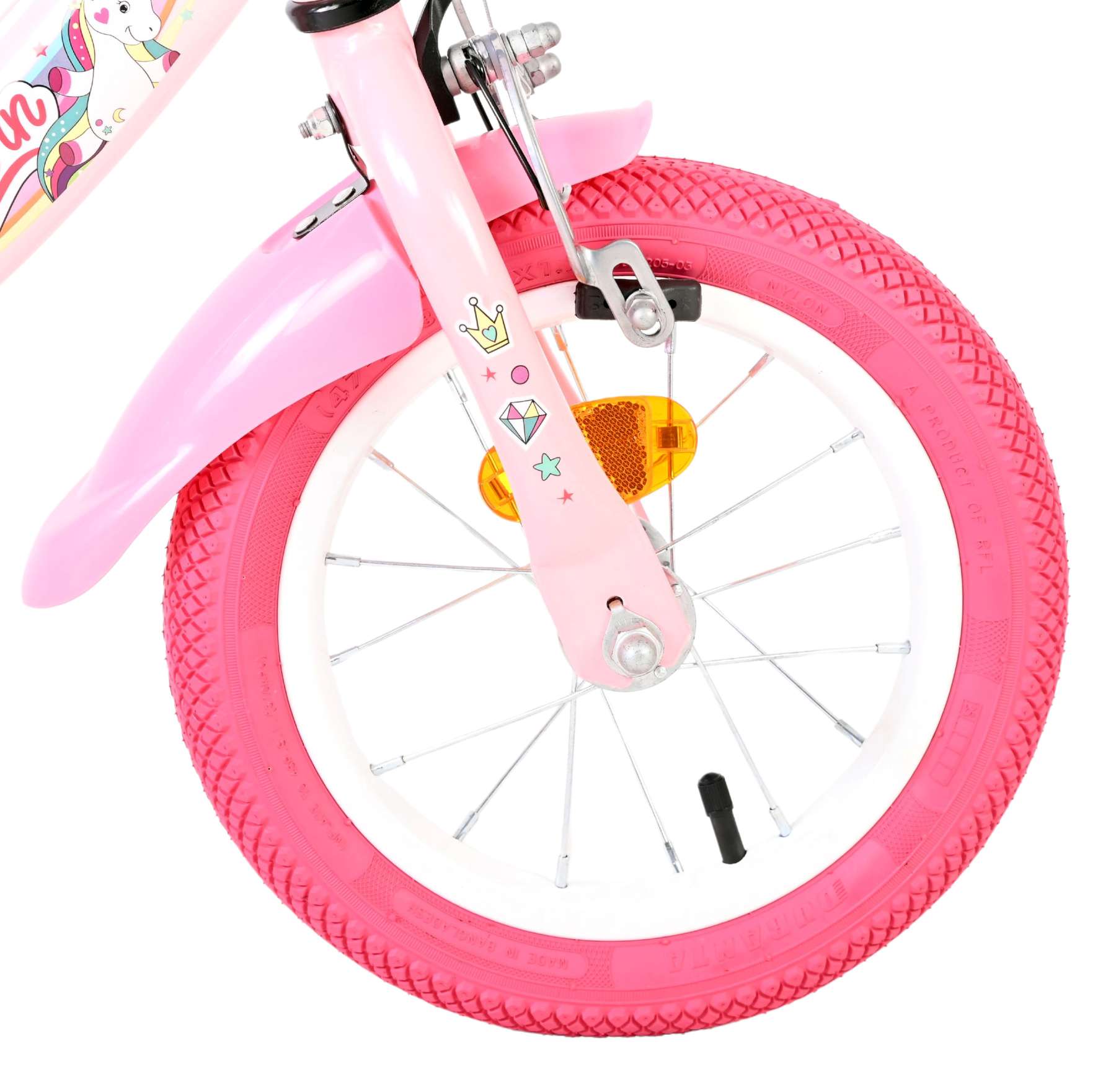 Volare Unicorn Kinderfiets – Meisjes – 12 inch – Roze – Twee handremmen Volare Unicorn Kinderfiets – Meisjes – 12 inch – Roze – Twee handremmen