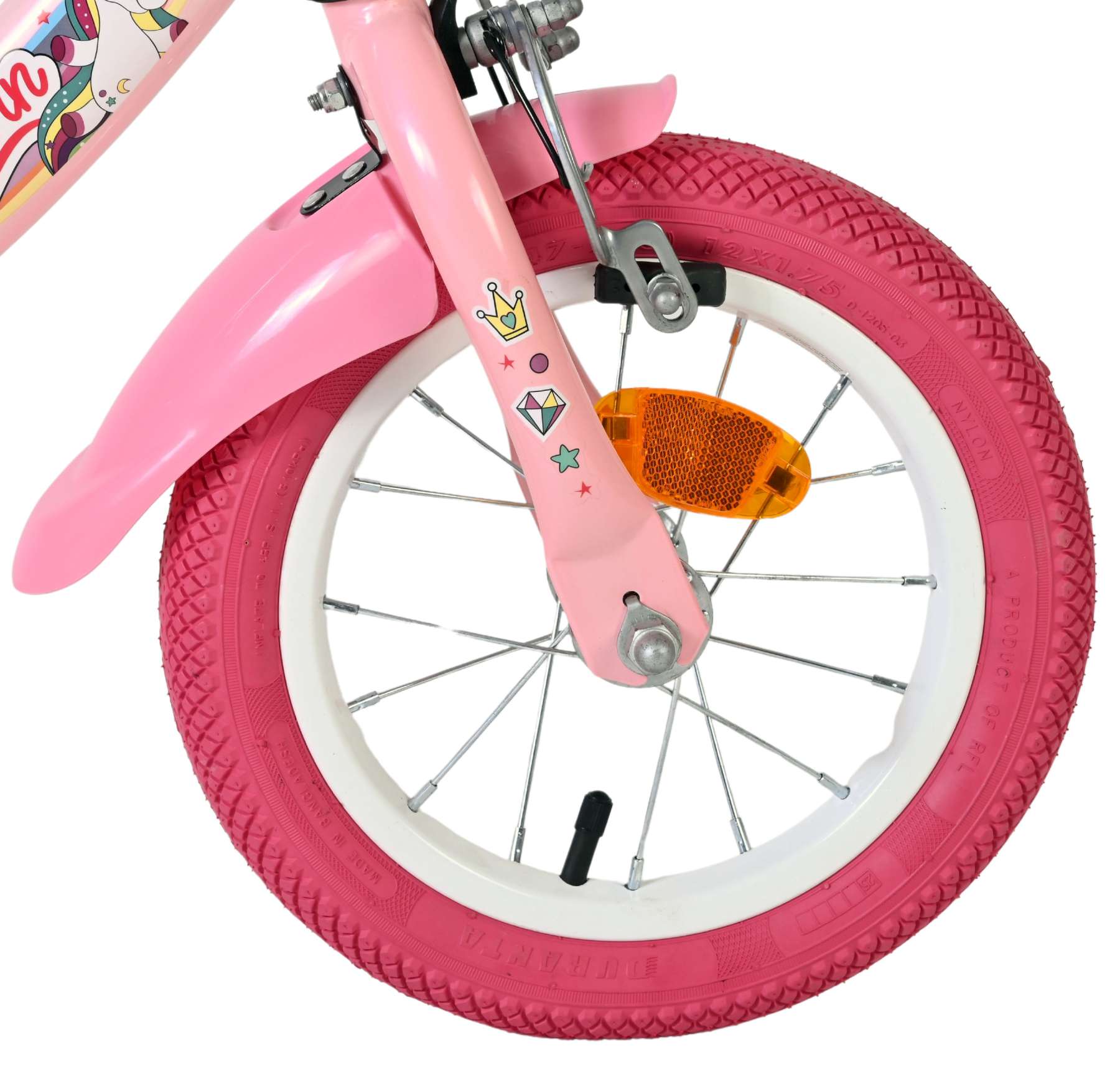 Volare Unicorn Kinderfiets – Meisjes – 12 inch – Roze – Twee handremmen