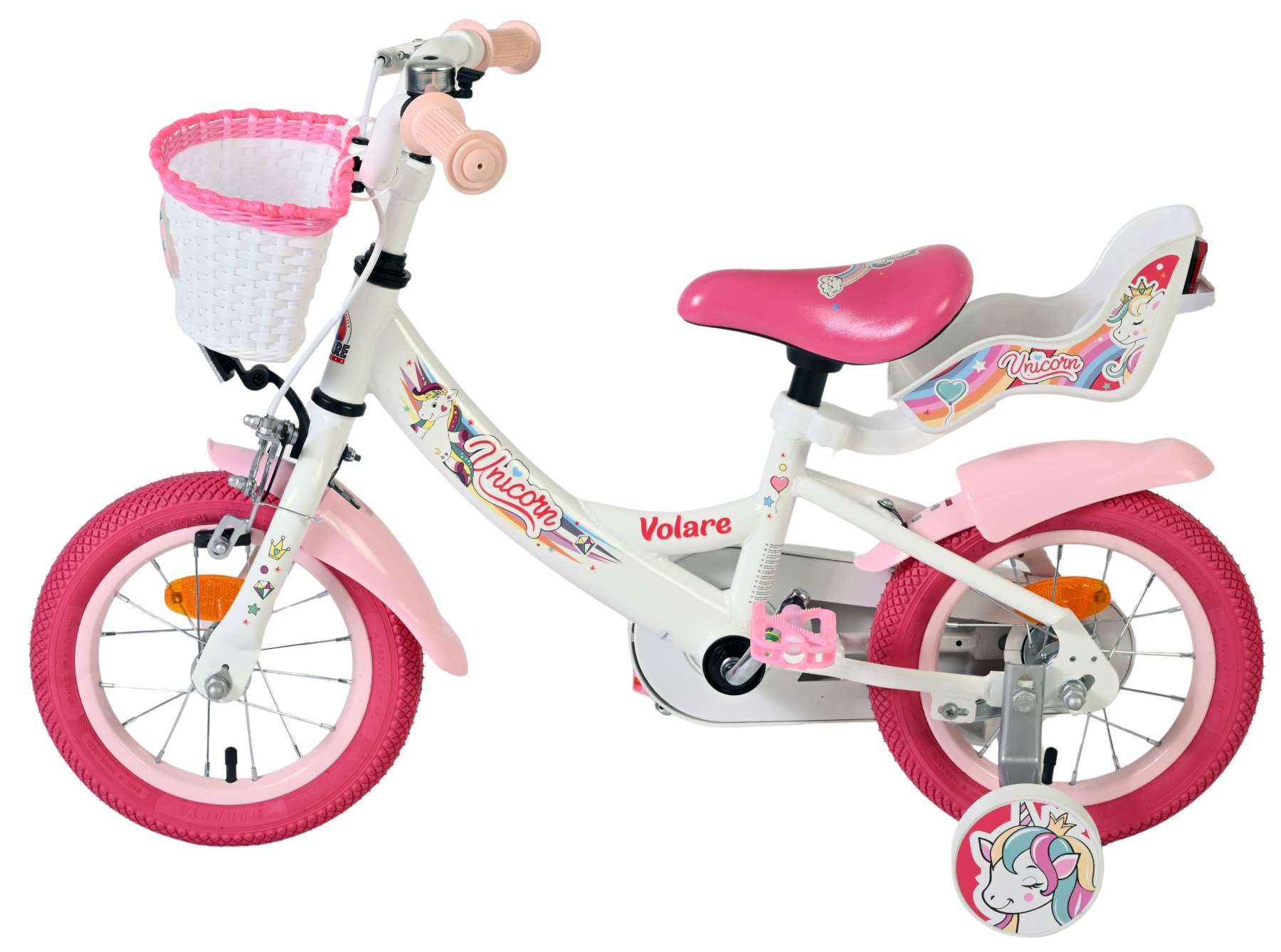 Volare Unicorn Kinderfiets – Meisjes – 12 inch – Wit
