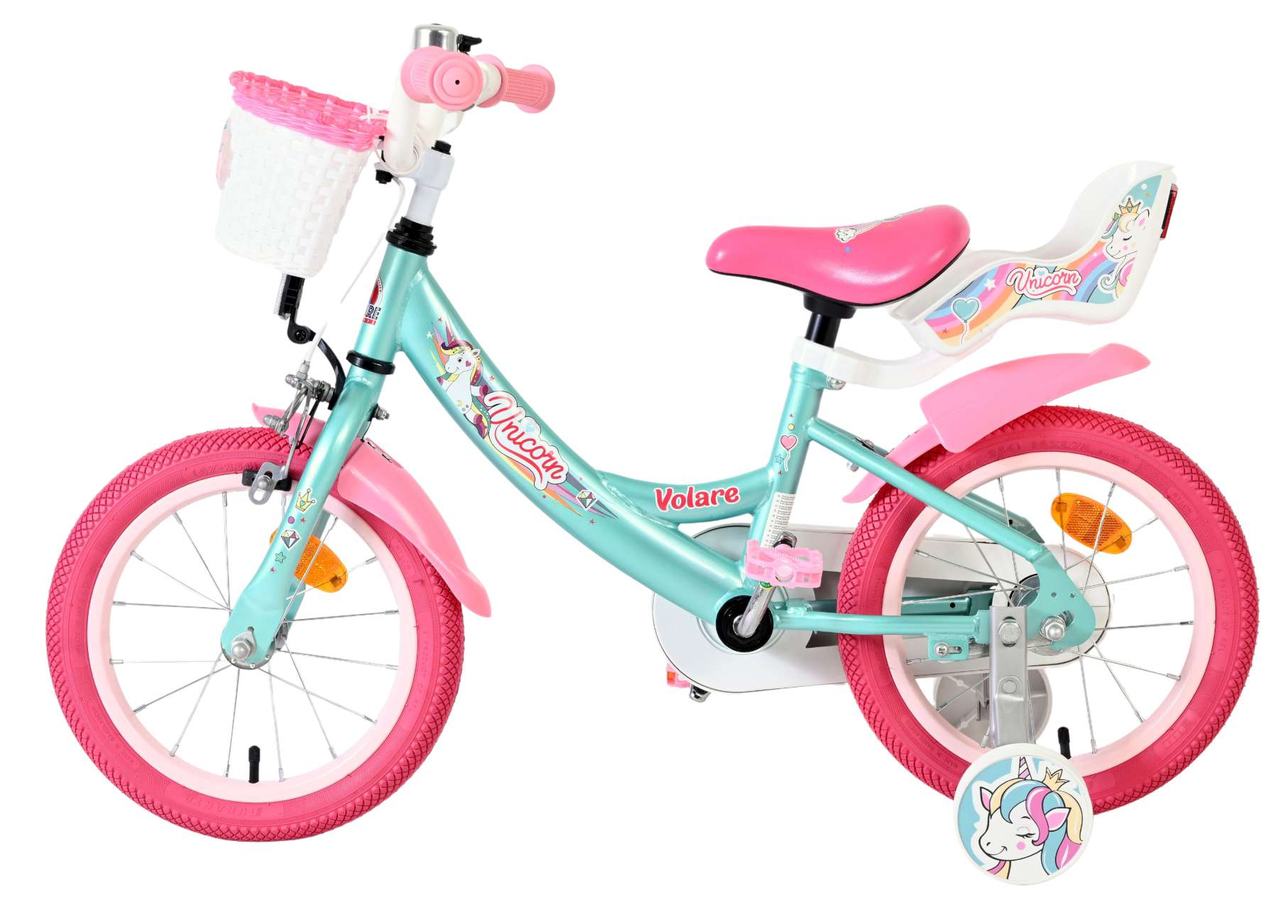 Volare Unicorn Kinderfiets – Meisjes – 14 inch – Groen