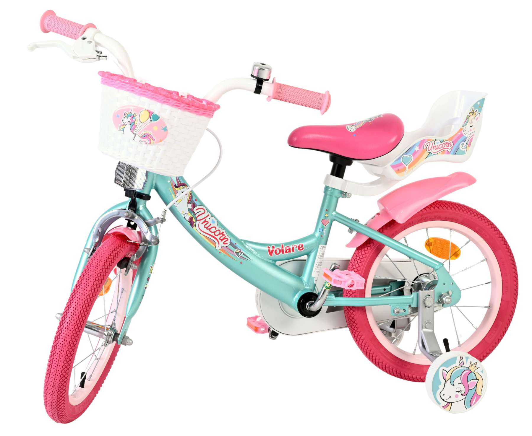 Volare Unicorn Kinderfiets – Meisjes – 14 inch – Groen