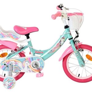 Volare Unicorn Kinderfiets – Meisjes – 14 inch – Groen – Twee Handremmen