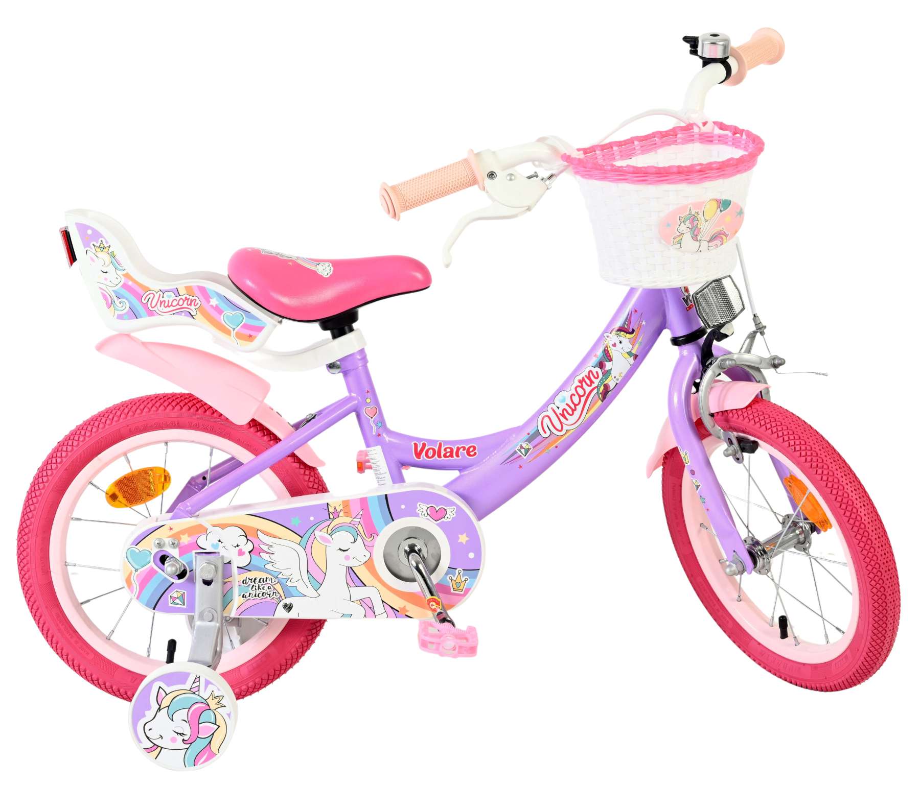 Volare Unicorn Kinderfiets – Meisjes – 14 inch – Paars Volare Unicorn Kinderfiets – Meisjes – 14 inch – Paars
