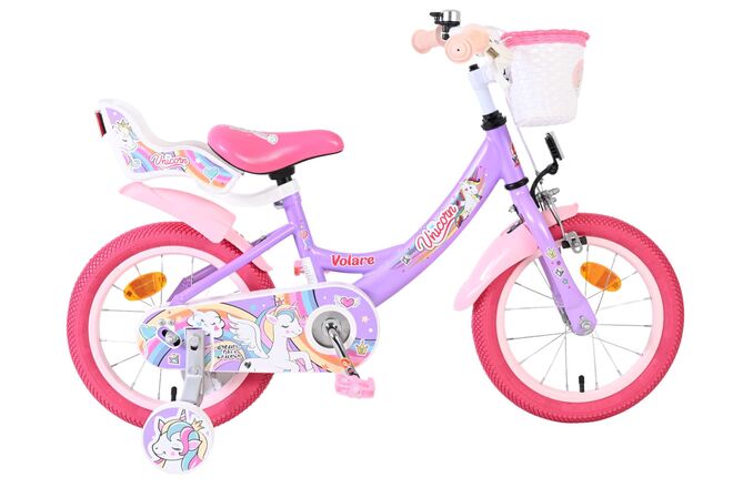Volare Unicorn Kinderfiets – Meisjes – 14 inch – Paars Volare Unicorn Kinderfiets – Meisjes – 14 inch – Paars