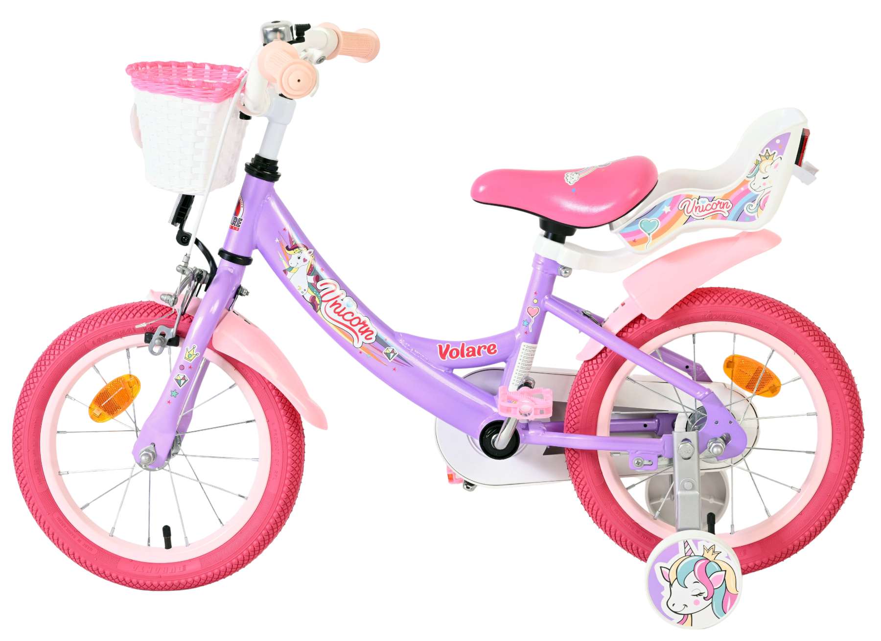 Volare Unicorn Kinderfiets – Meisjes – 14 inch – Paars Volare Unicorn Kinderfiets – Meisjes – 14 inch – Paars