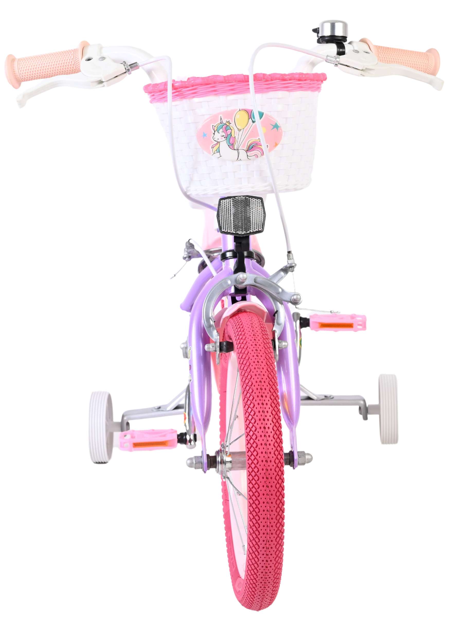 Volare Unicorn Kinderfiets – Meisjes – 14 inch – Paars – Twee Handremmen